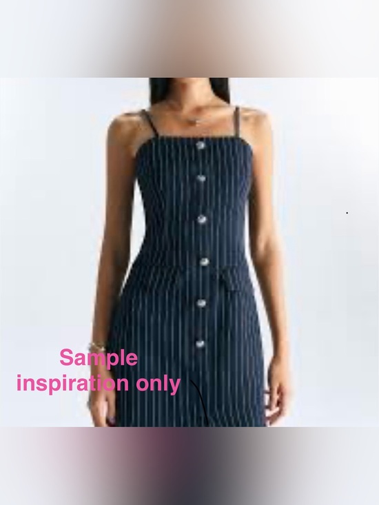 Riley + James Dresses & Skirts - RILEY & JAMES Boho Y2K Striped Navy Button-Front Spaghetti Strap Dress